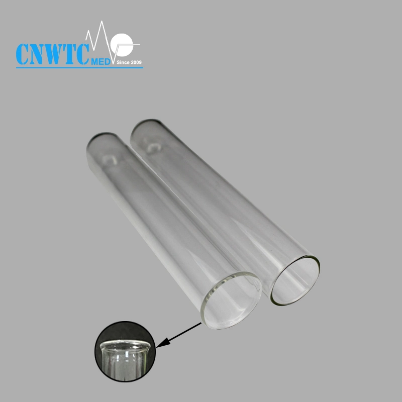 Lab Consumables 13*100mm Test Tube Glass Tube Glassware with Plastic Cover
