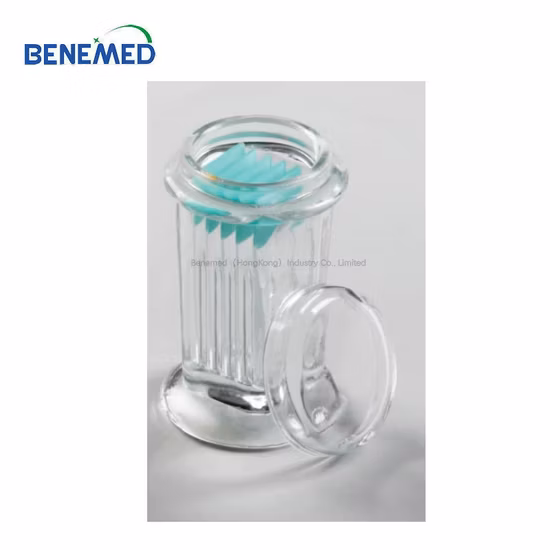 Lab Glass Microscope Slides Staining Jar with Slide Rack 5 PCS