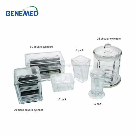 Laboratory Glass Staining Slide Jar and Staining Rack for Microscope Slides
