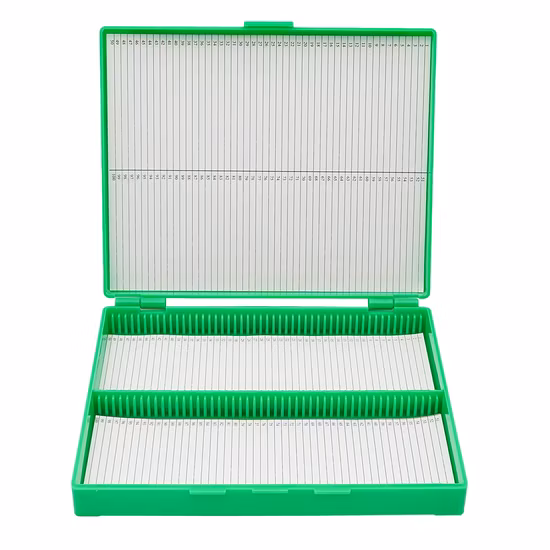 White Orange Laboratory Plastic 5/25/50/100 Pieces Microscope Slide Storage Box
